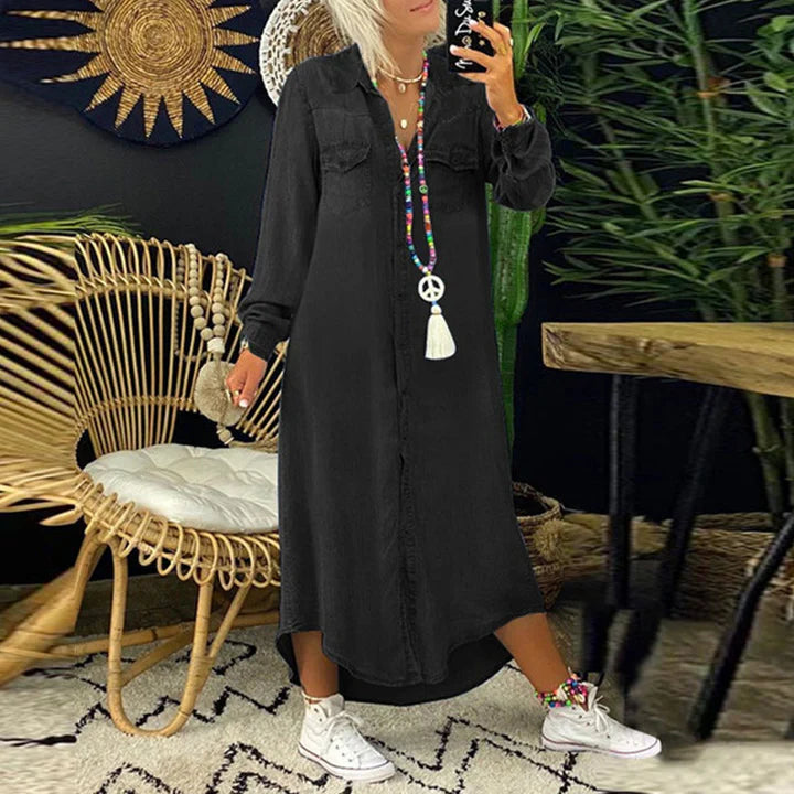 Vestido vaquero de manga larga