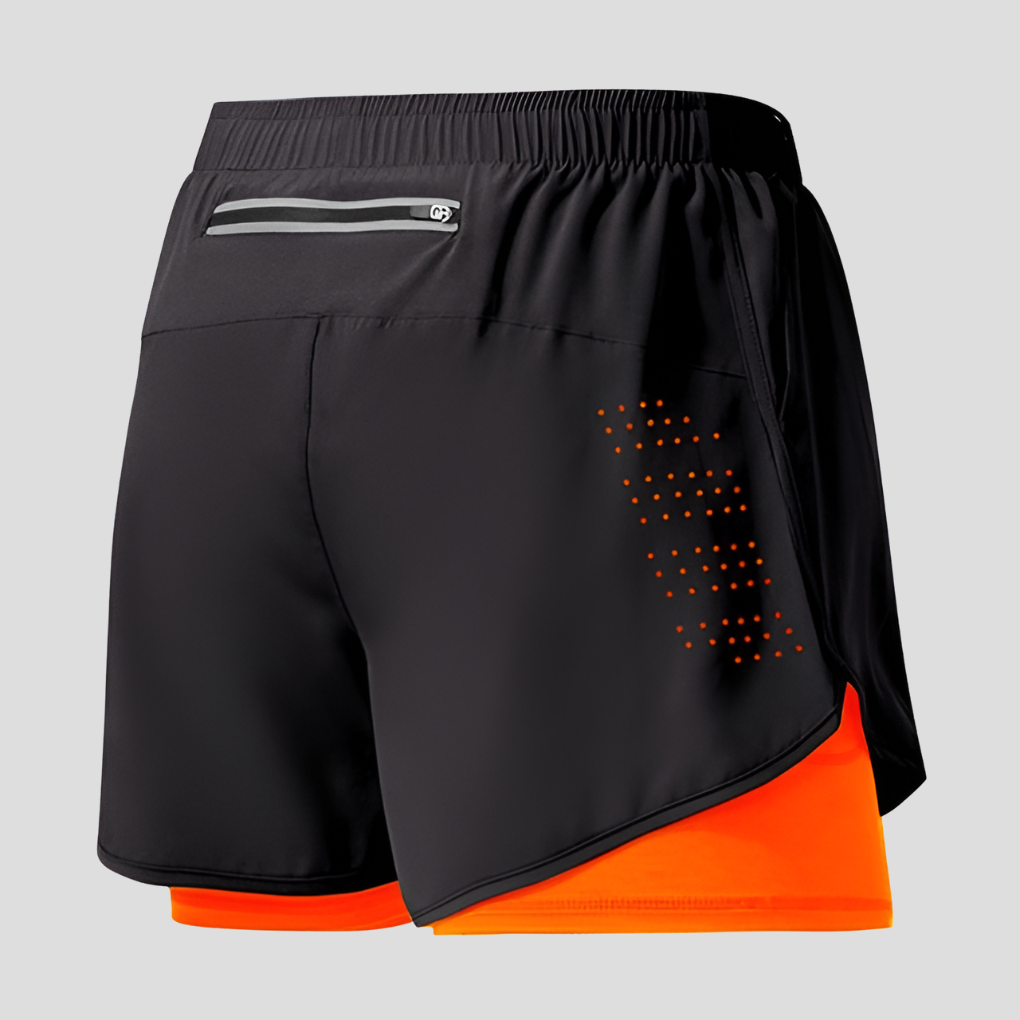 Pantalones cortos de running con cremallera y secado rápido para hombre