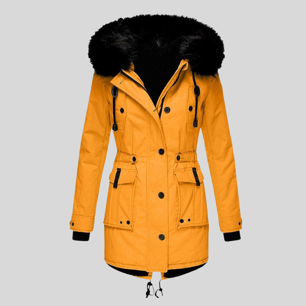 Abrigo de invierno de mujer con capucha