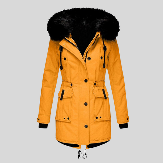 Abrigo de invierno de mujer con capucha