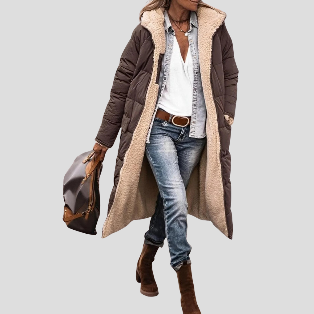 Abrigo de invierno reversible para mujer