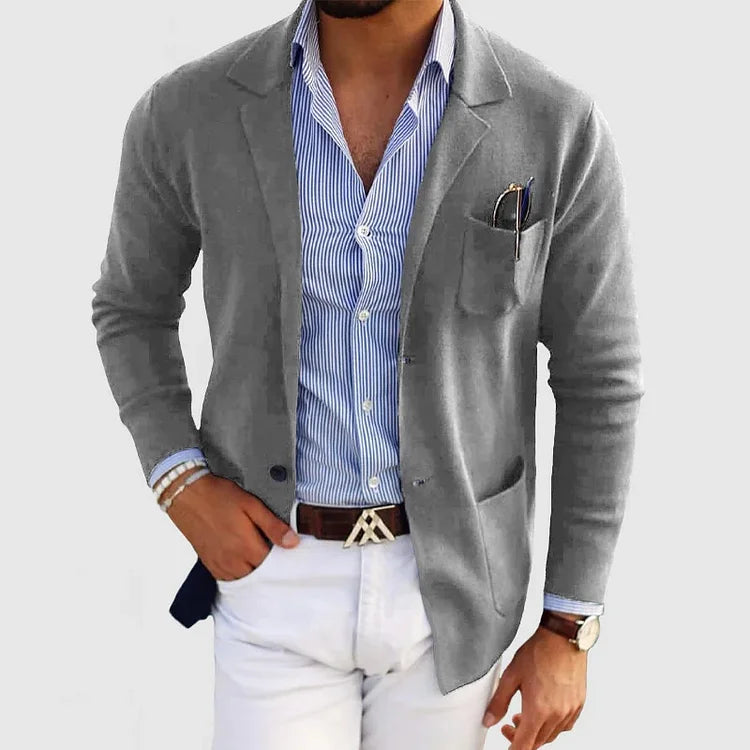 Americana Casual con Bolsillos con Solapa para Hombre