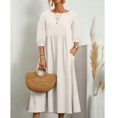 Vestido de verano fruncido elegante para mujer