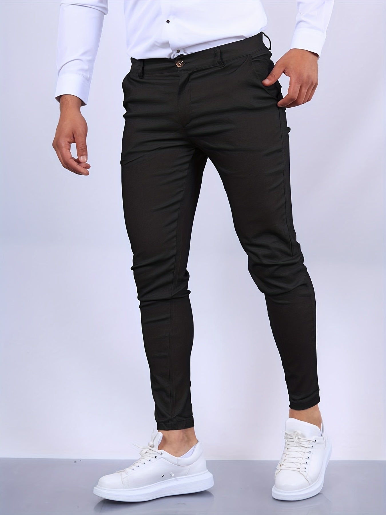 Pantalones ajustados con elástico para hombre