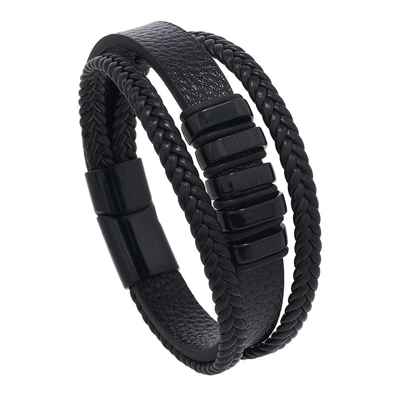 Pulsera de Cuero Estilizada para Hombre: Elegancia Atemporal para Cualquier Ocasión