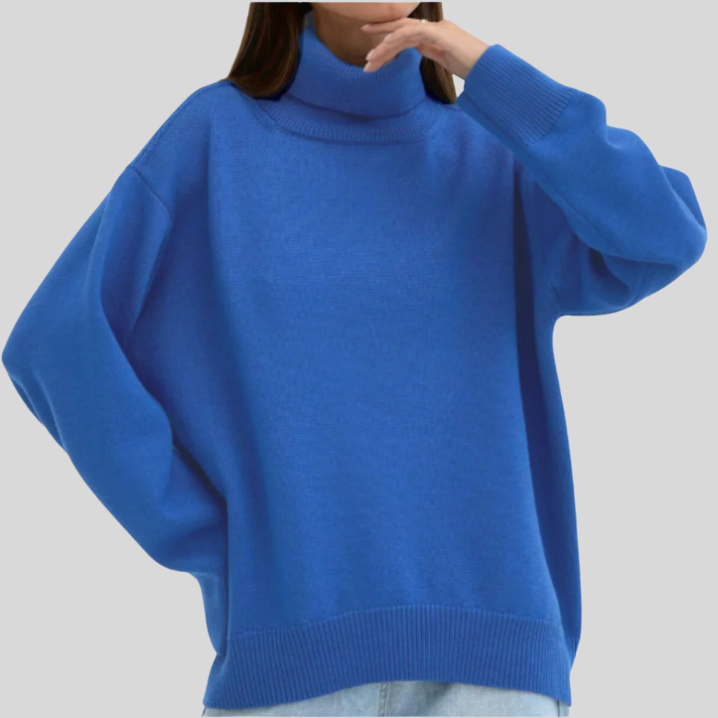 Suéter moderno de cuello alto para mujer