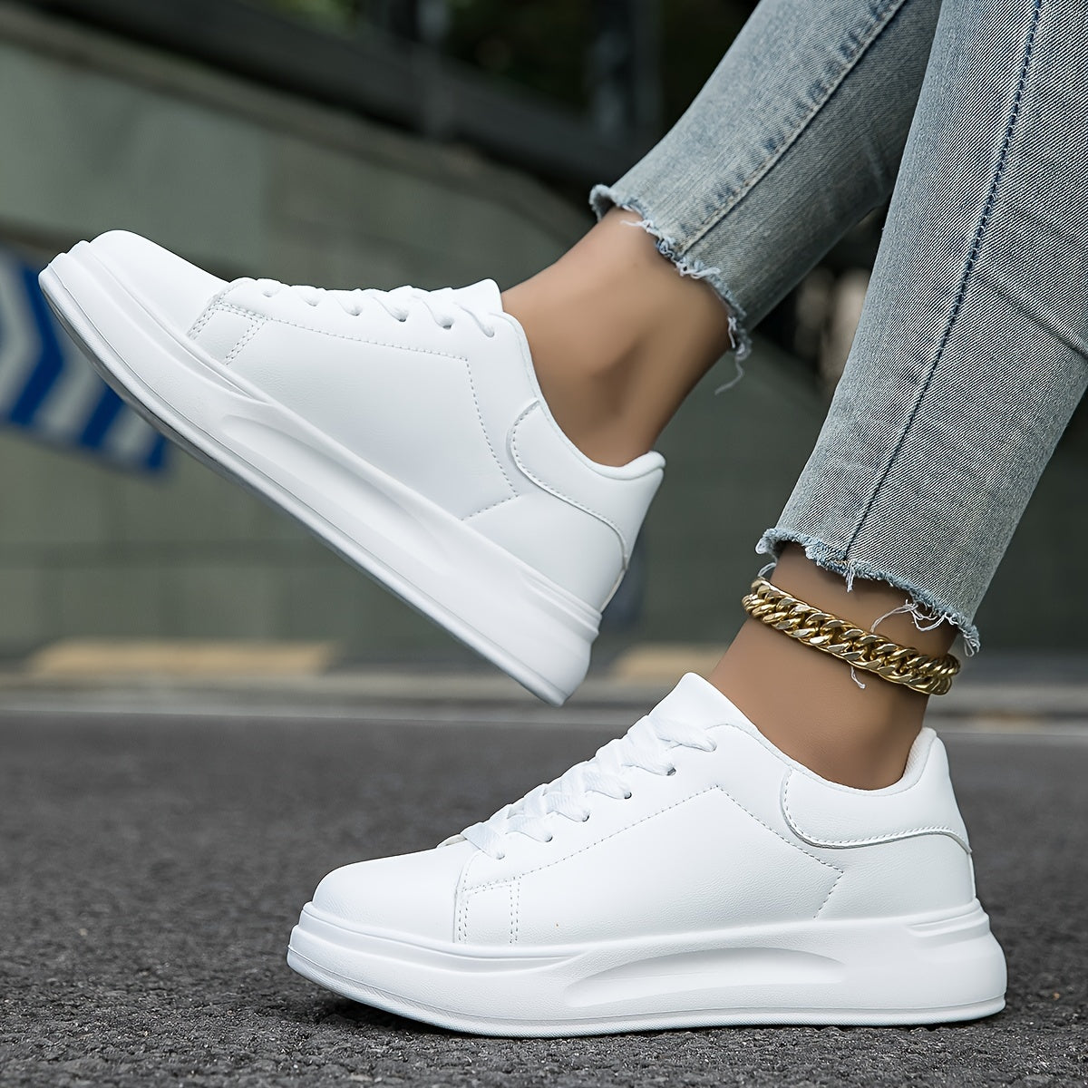 Zapatillas de piel Clean White para mujer