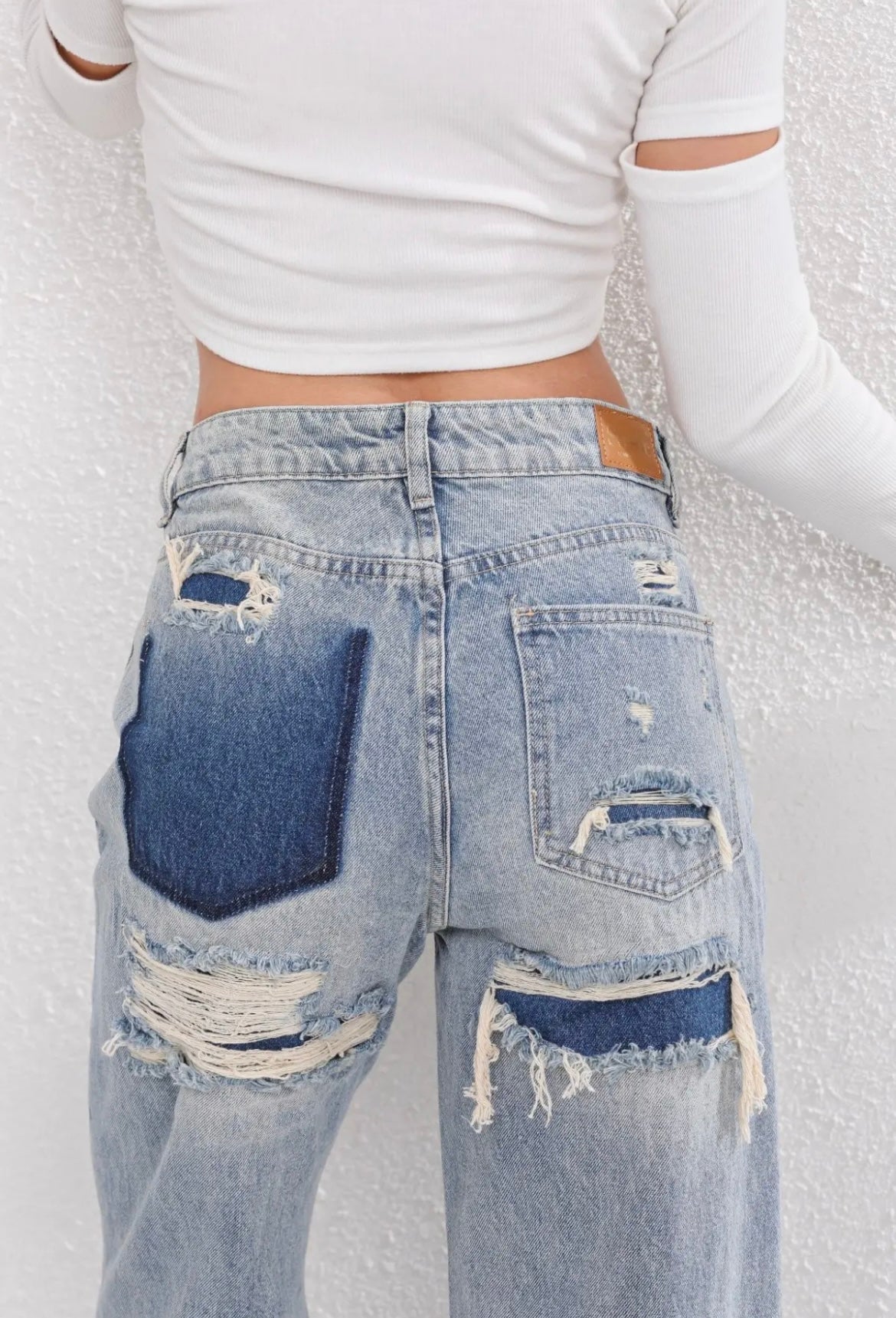 Vaqueros rotos vintage para mujer