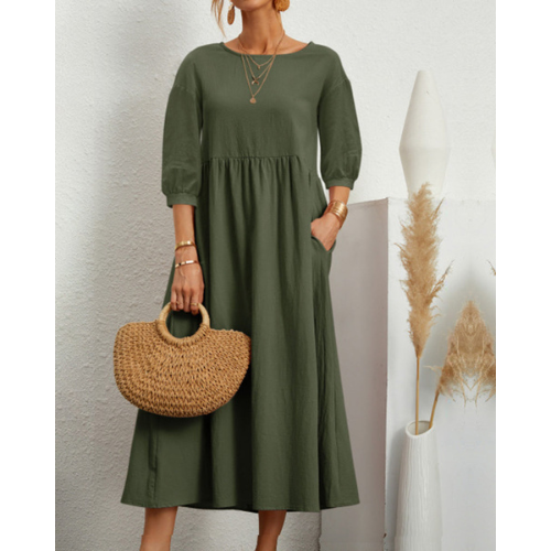 Vestido de verano fruncido elegante para mujer