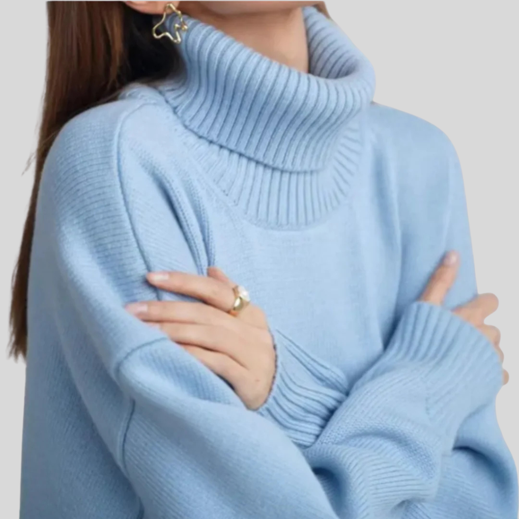 Suéter moderno de cuello alto para mujer
