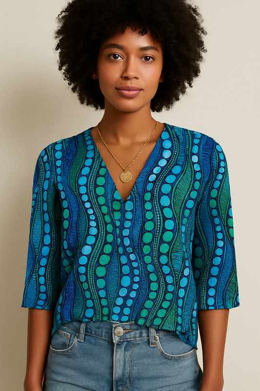 Blusa de lunares abstractos para mujer