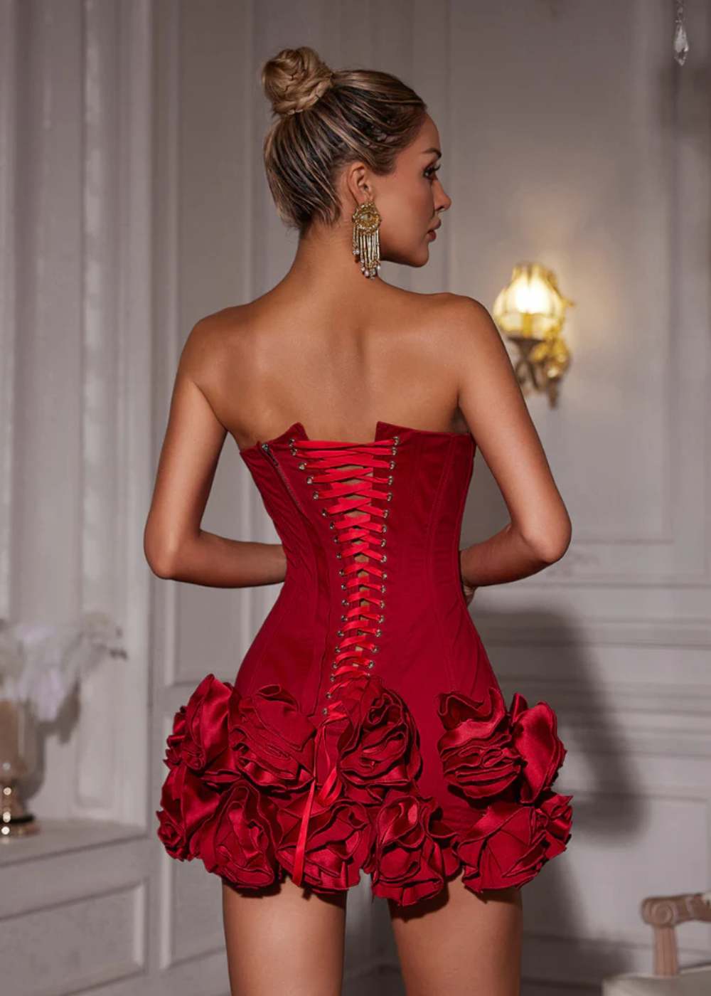 Vestido mini con corsé para mujer