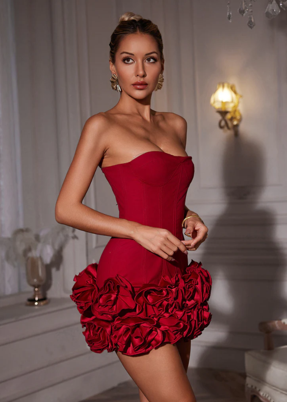 Vestido mini con corsé para mujer