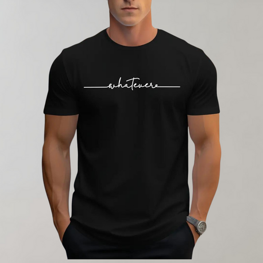 Camiseta casual de hombre con cuello redondo y estampado minimalista