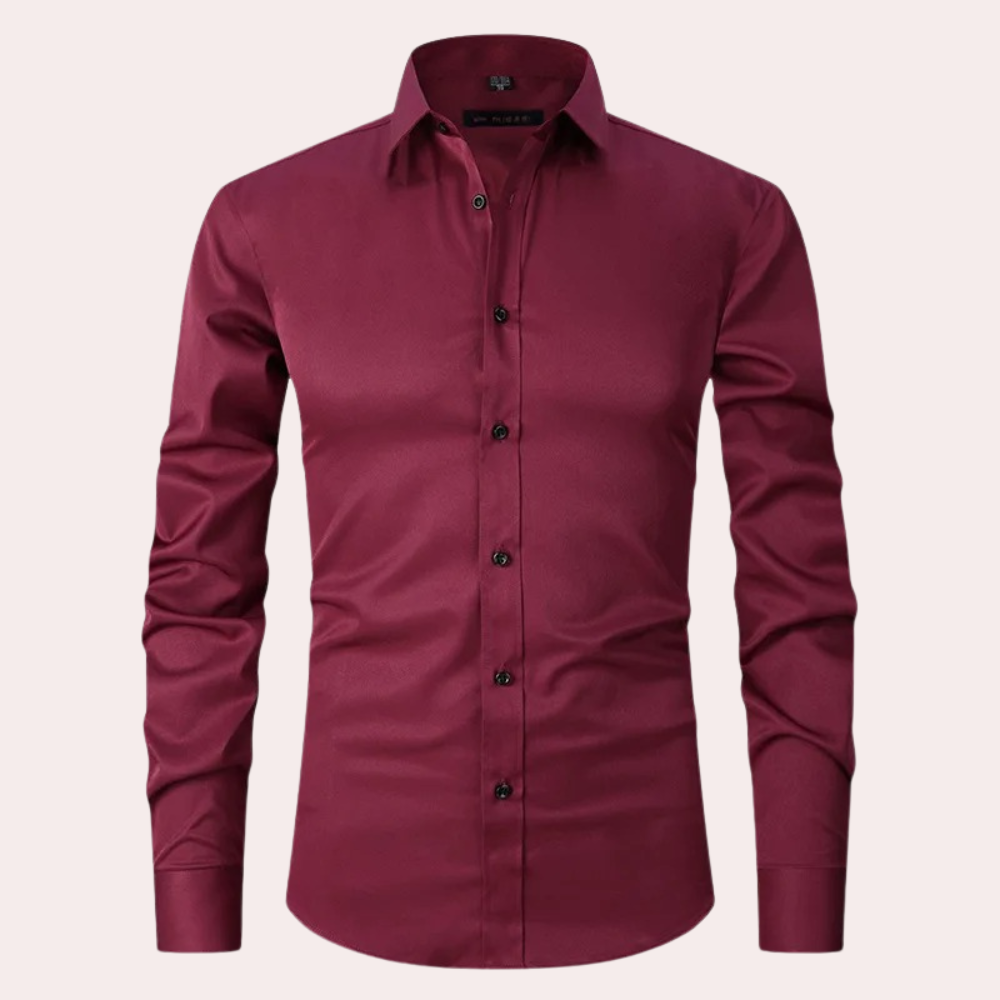 Camisa elástica sin planchado para hombre