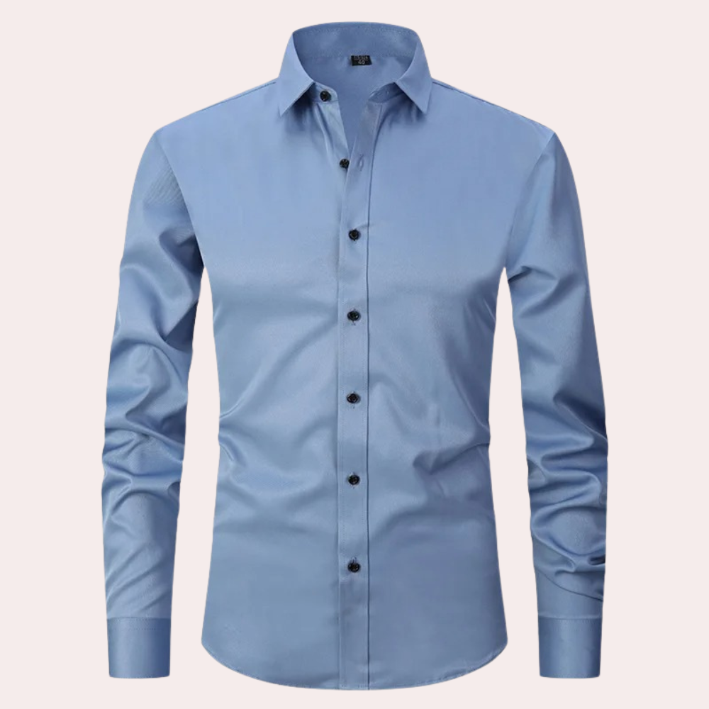 Camisa elástica sin planchado para hombre