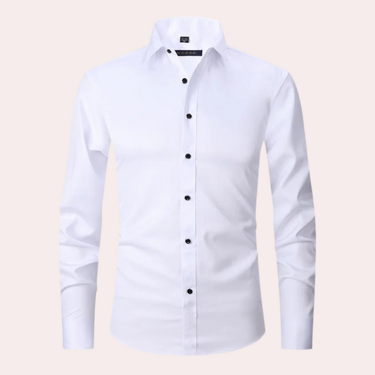 Camisa elástica sin planchado para hombre