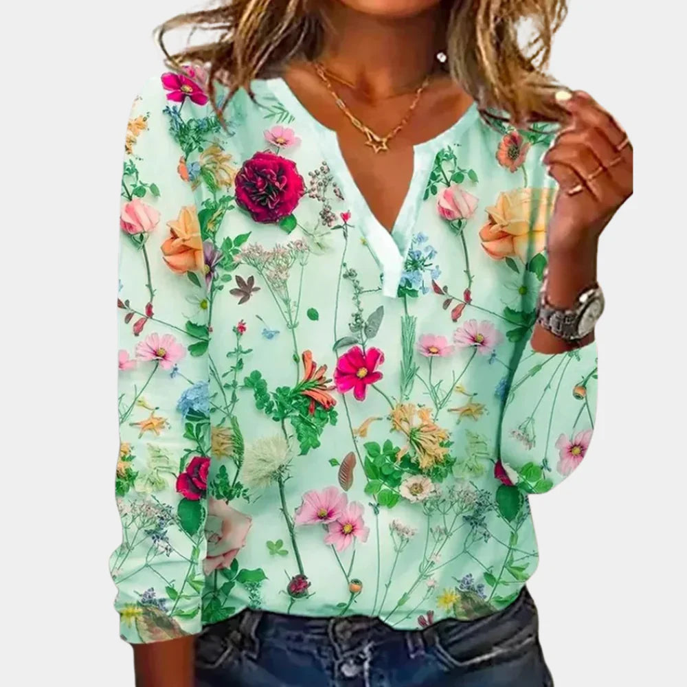 Blusa floral informal para mujer
