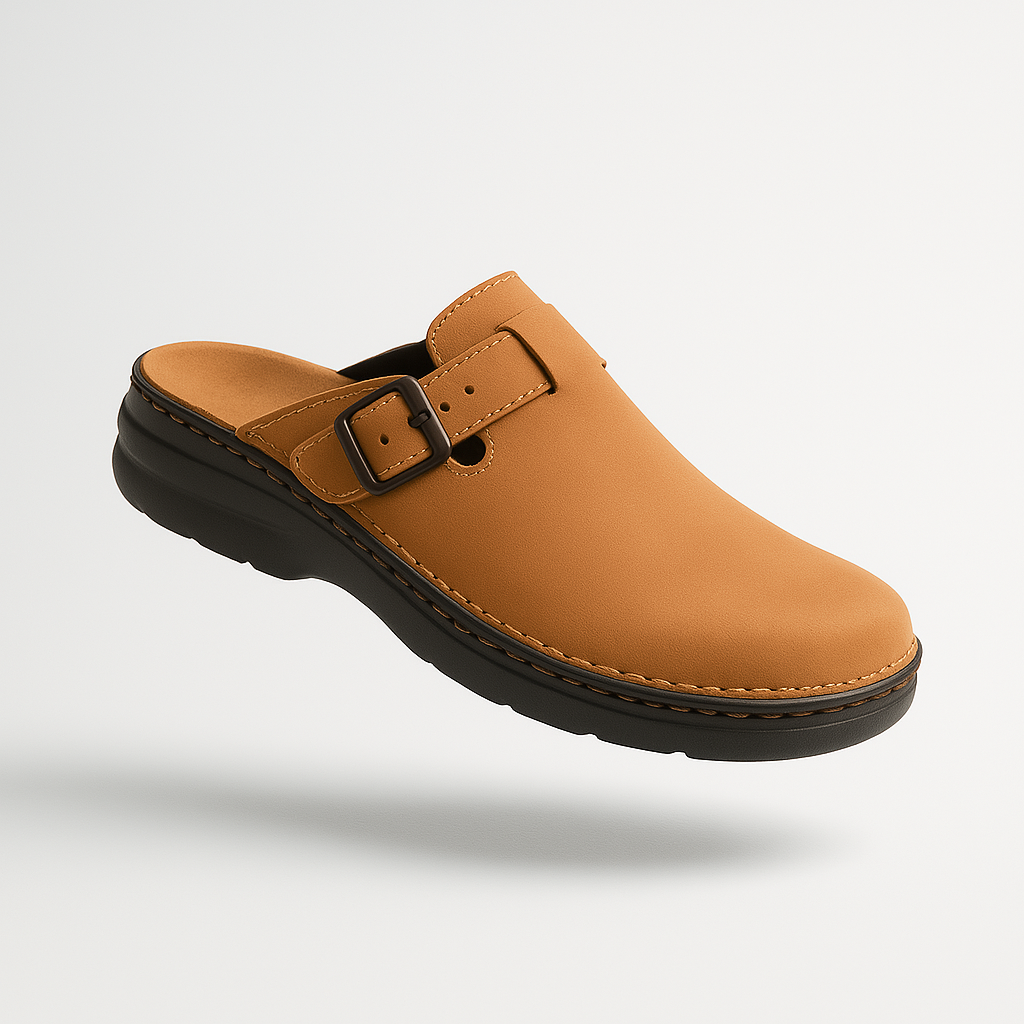 Zuecos unisex de cuero sin cordones