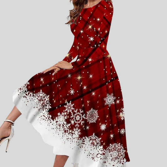 Vestido de fiesta navideño de manga larga