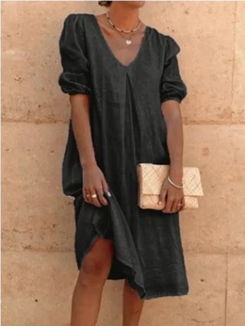 Vestido midi informal elegante para mujer