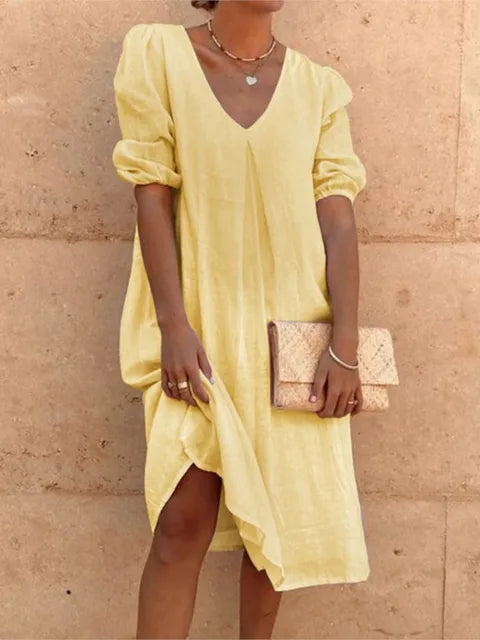 Vestido midi informal elegante para mujer