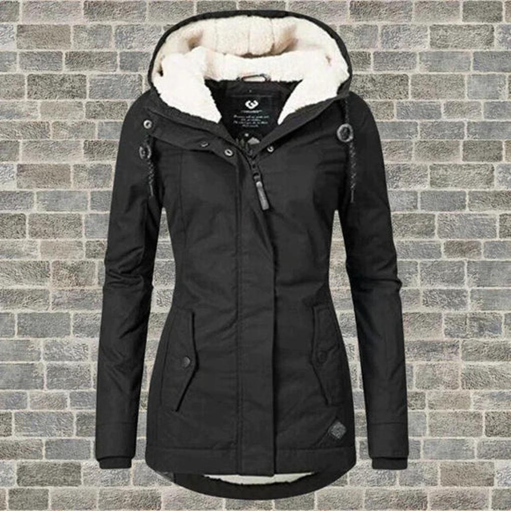 Abrigo de invierno de mujer con capucha