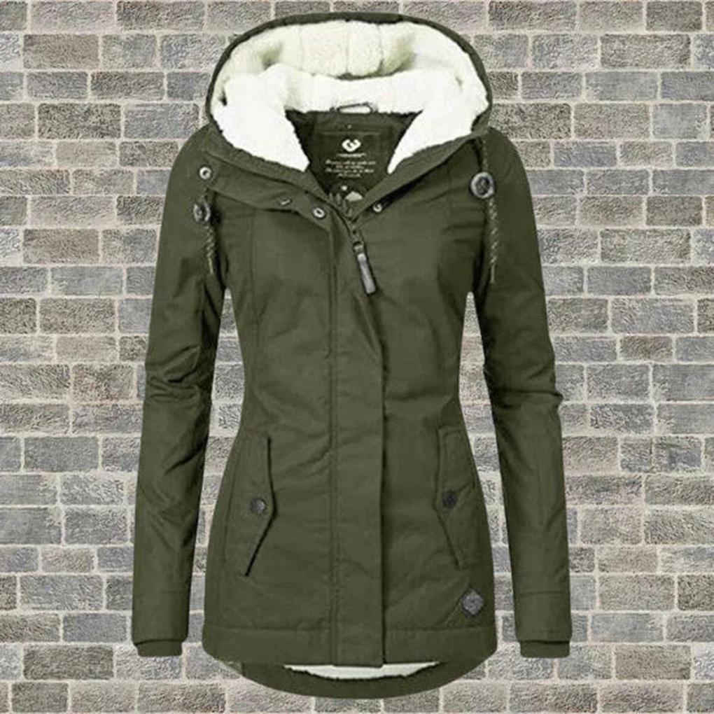 Abrigo de invierno de mujer con capucha