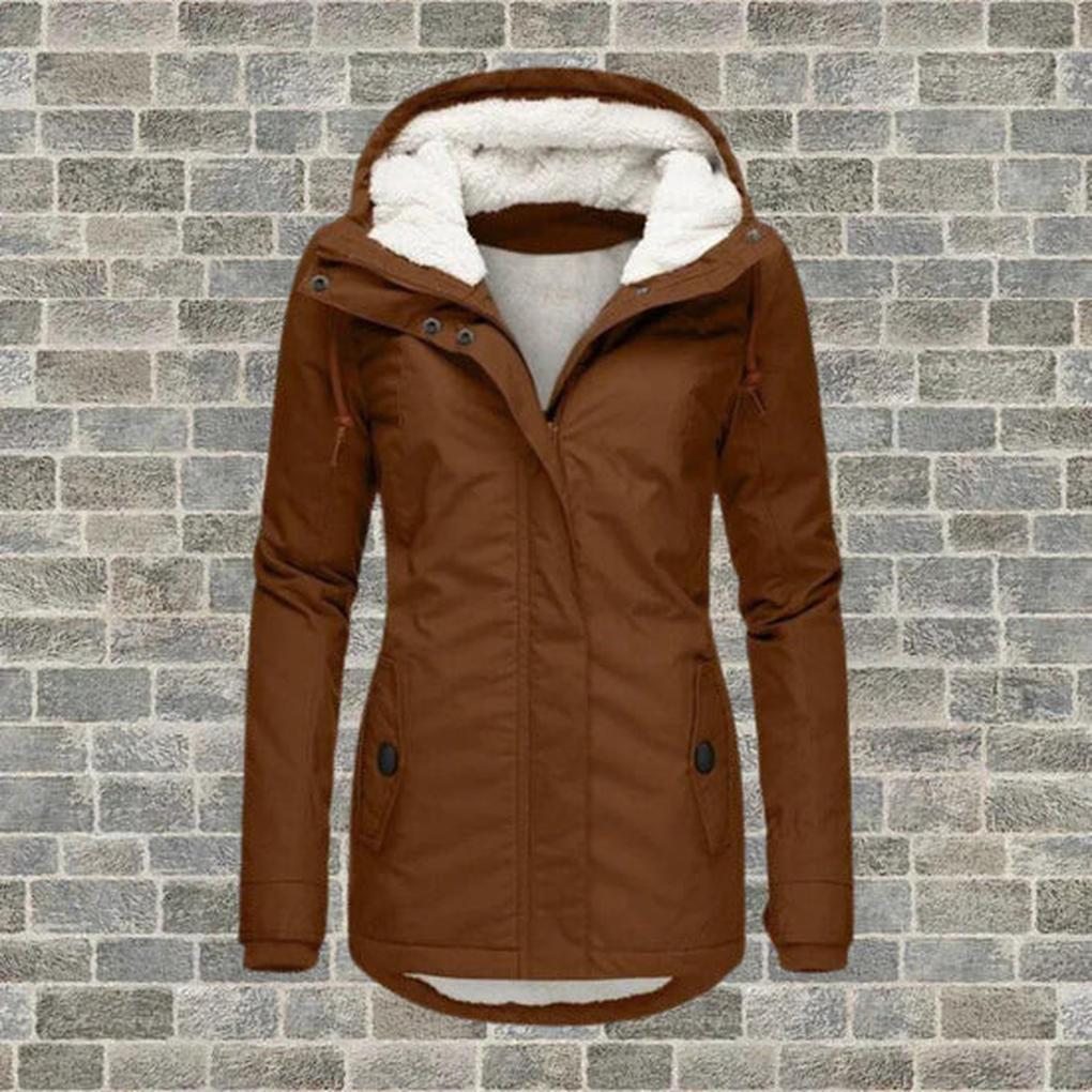 Abrigo de invierno de mujer con capucha