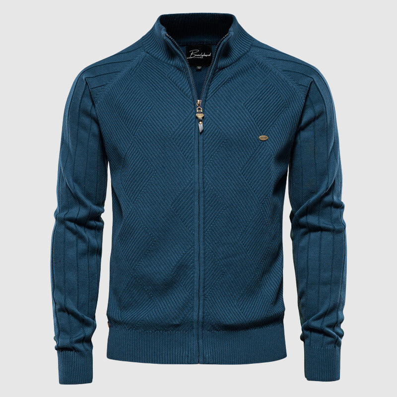 Chaqueta con cremallera completa de algodón para hombre