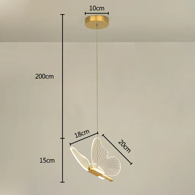 Lámpara colgante LED mágica con mariposa