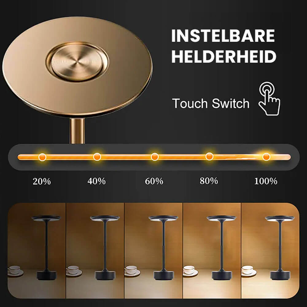 Lámpara de mesa LED inalámbrica recargable