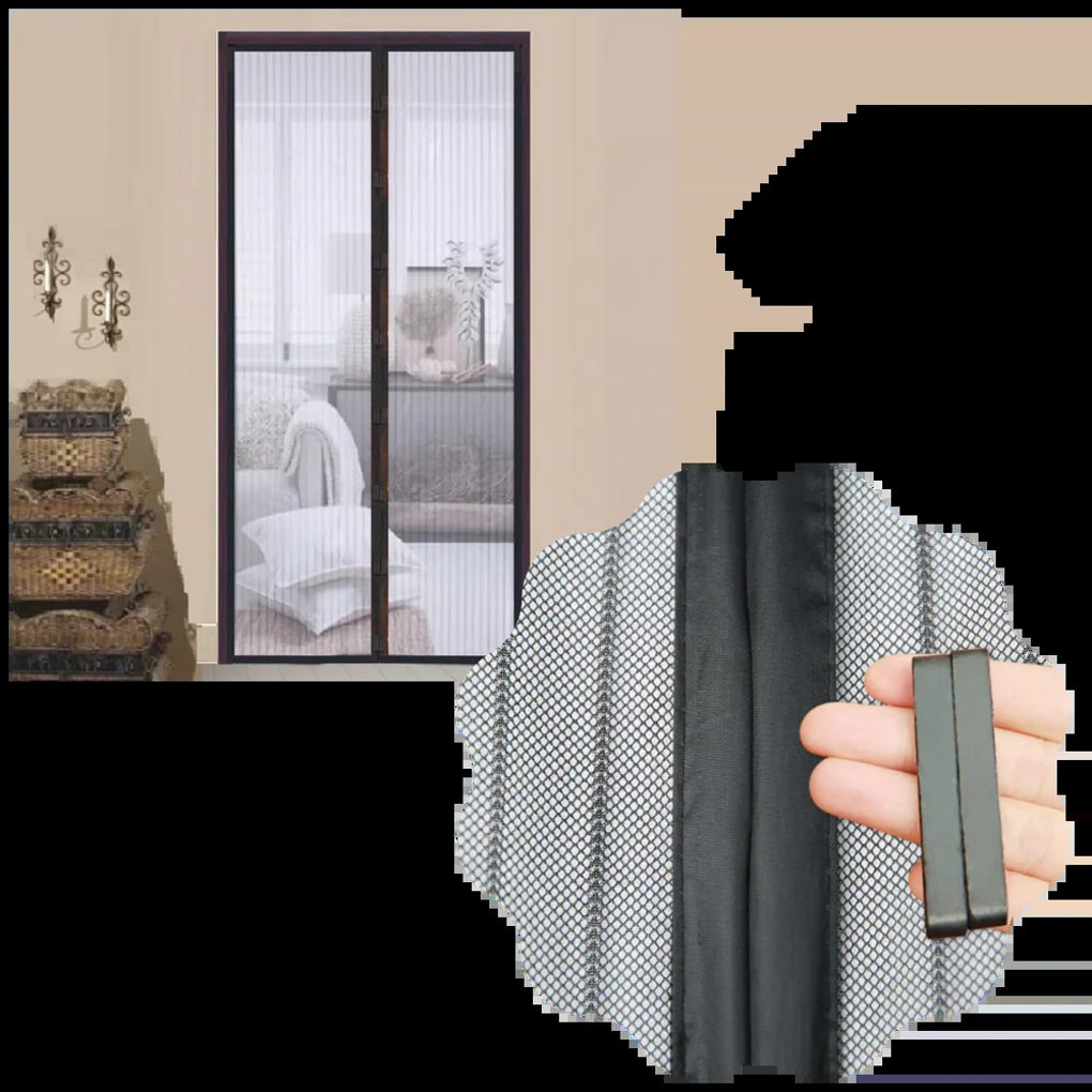 Puerta mosquitera magnética: barrera antiinsectos manos libres