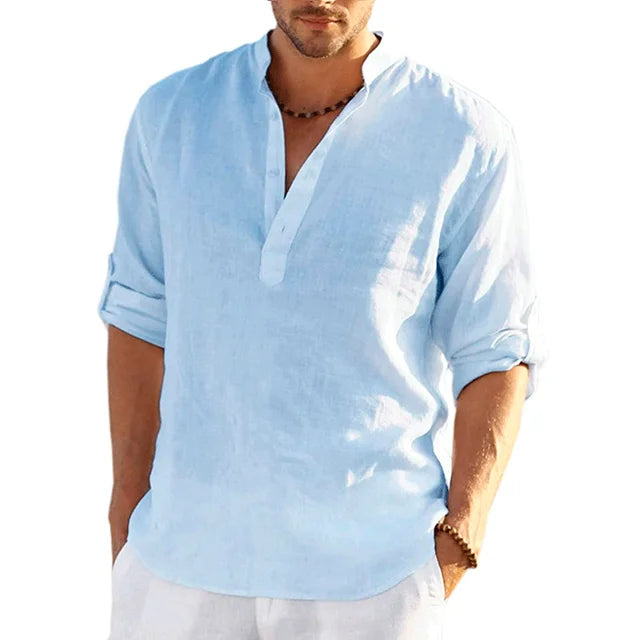 Camisa de lino de verano para hombre