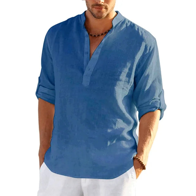 Camisa de lino de verano para hombre