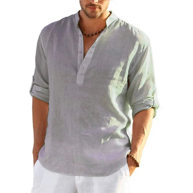 Camisa de lino de verano para hombre