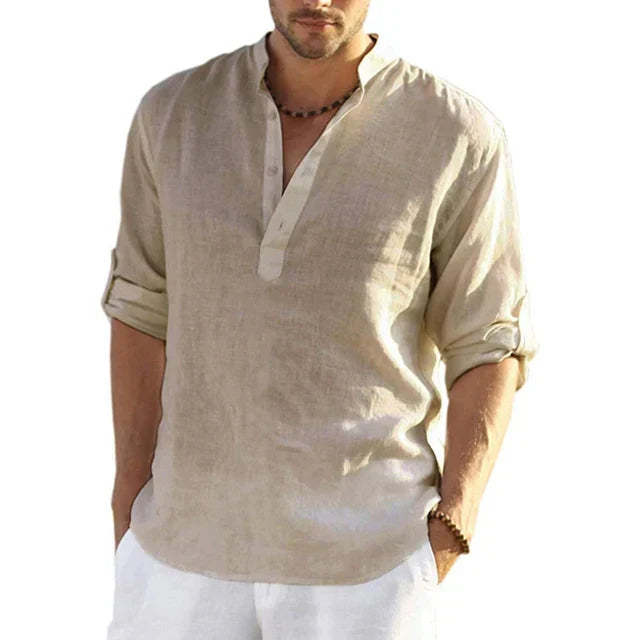 Camisa de lino de verano para hombre