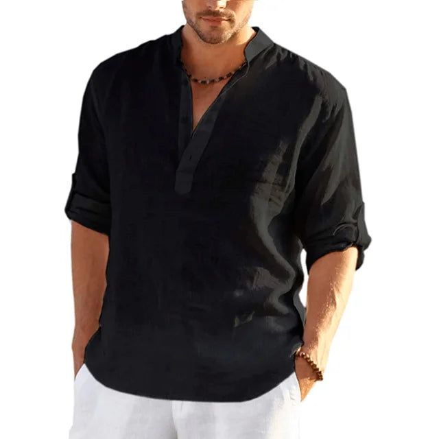 Camisa de lino de verano para hombre