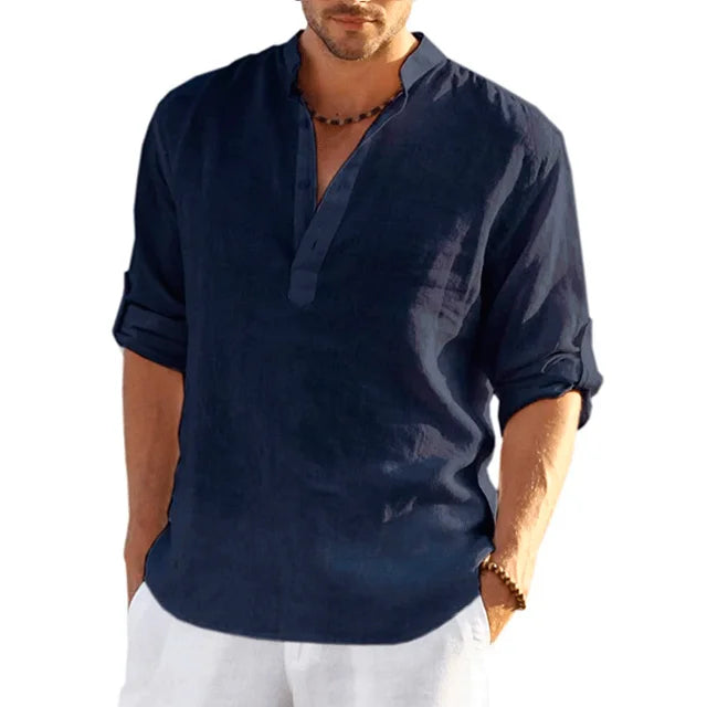 Camisa de lino de verano para hombre