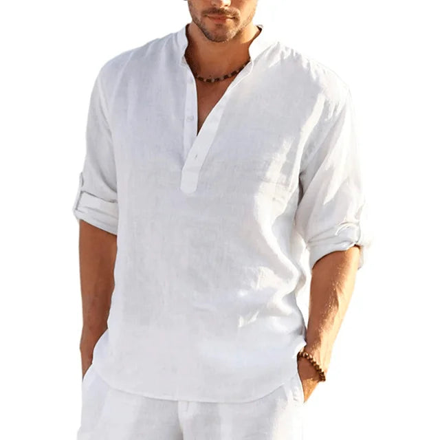 Camisa de lino de verano para hombre