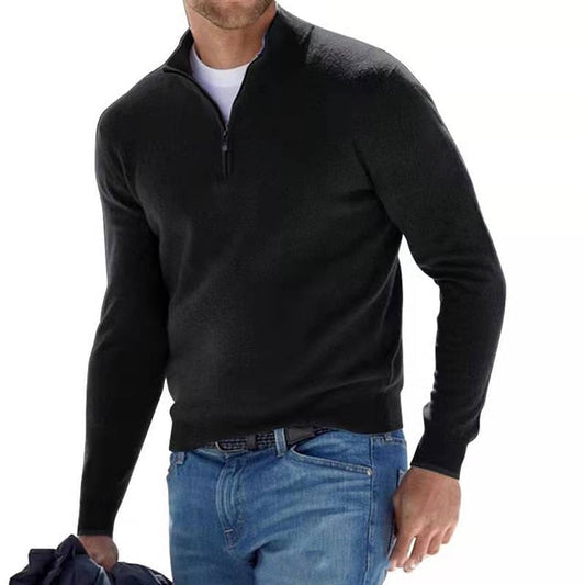 Thomas – Suéter de Hombre con Cuello en V y Cremallera, Ideal para la Primavera