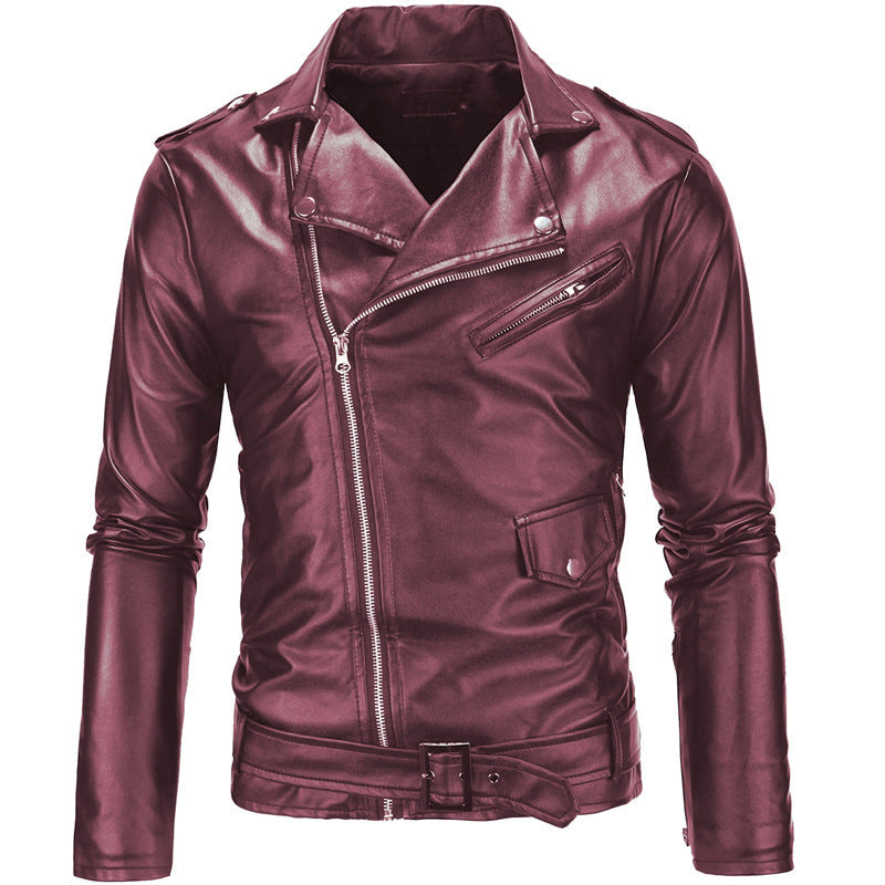 Chaqueta de cuero para motociclista para hombre