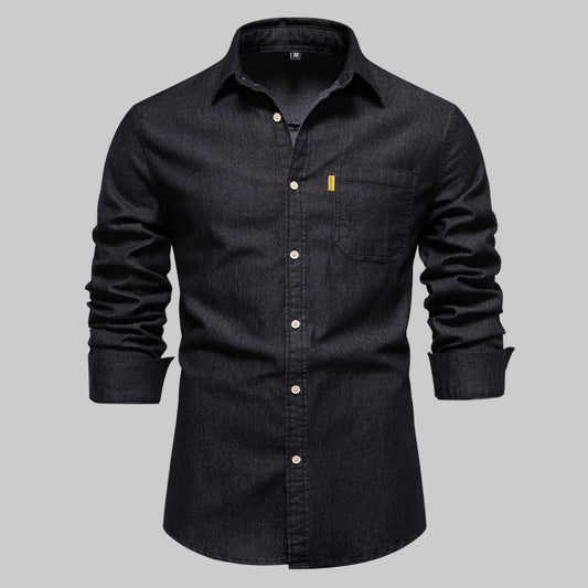 Camisa vaquera de manga larga para hombre