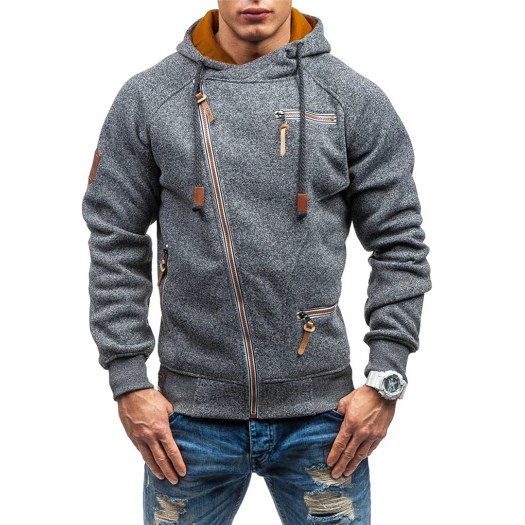 Sudadera informal con capucha y bolsillos para hombre