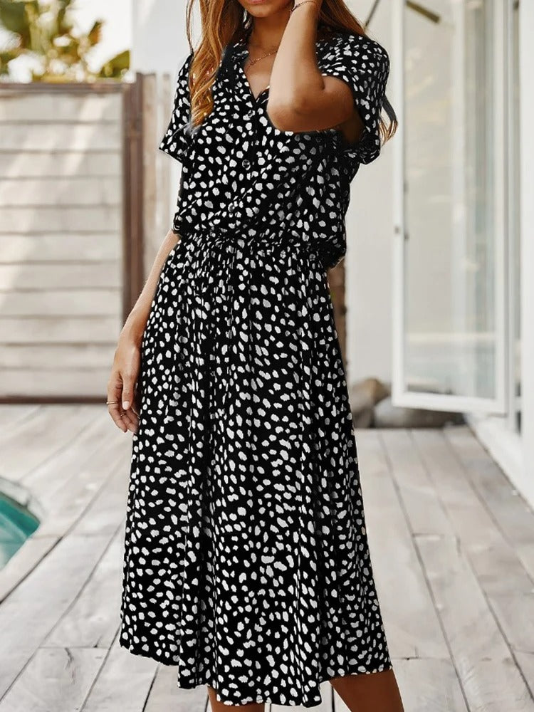 Vestido de Verano con Estampado, Elegante y Cómodo