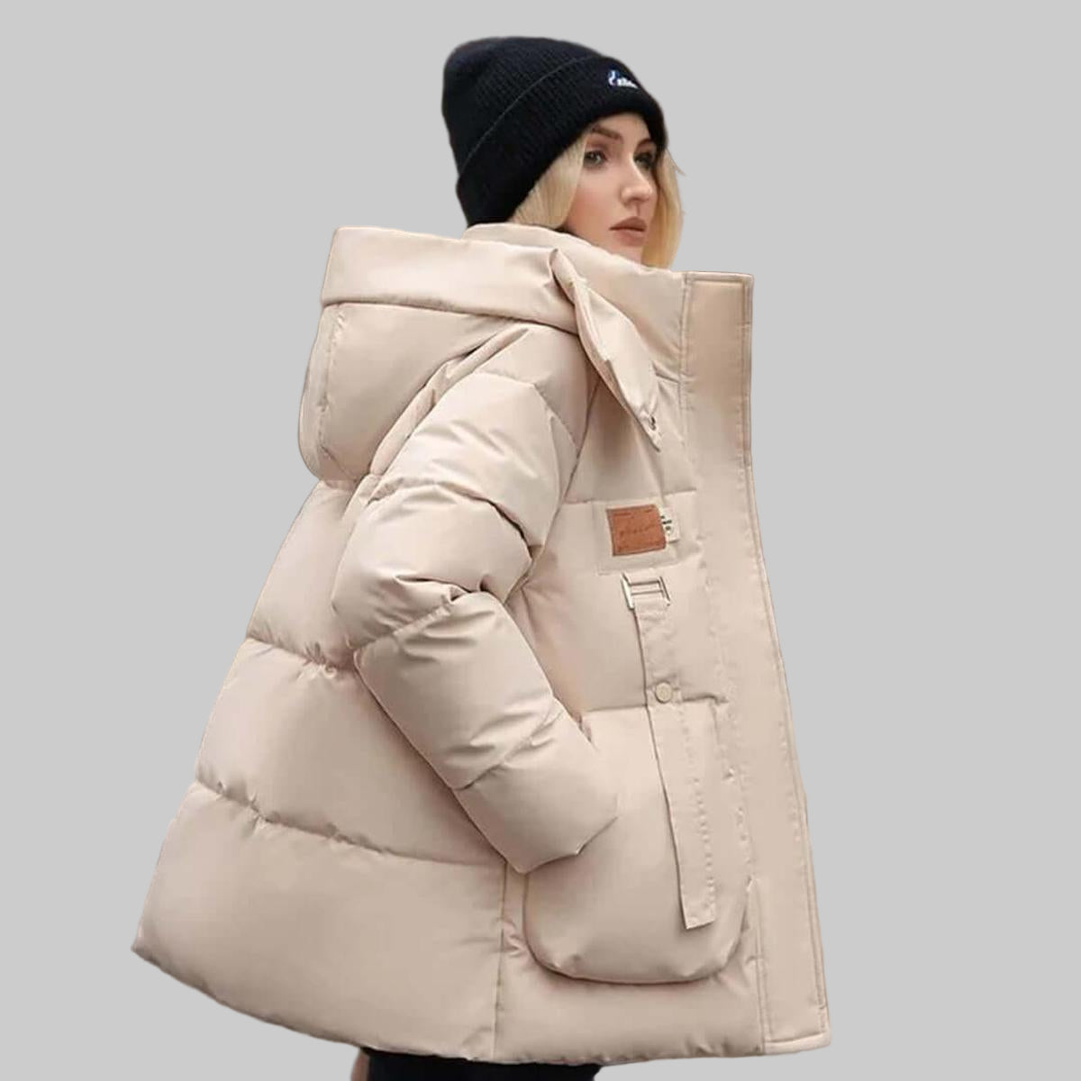 Chaqueta acolchada con capucha para mujer