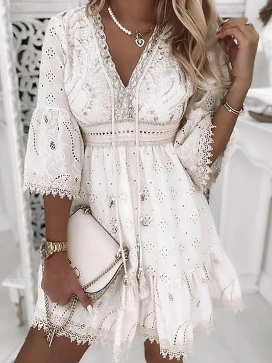 Vestido boho de verano con bordados