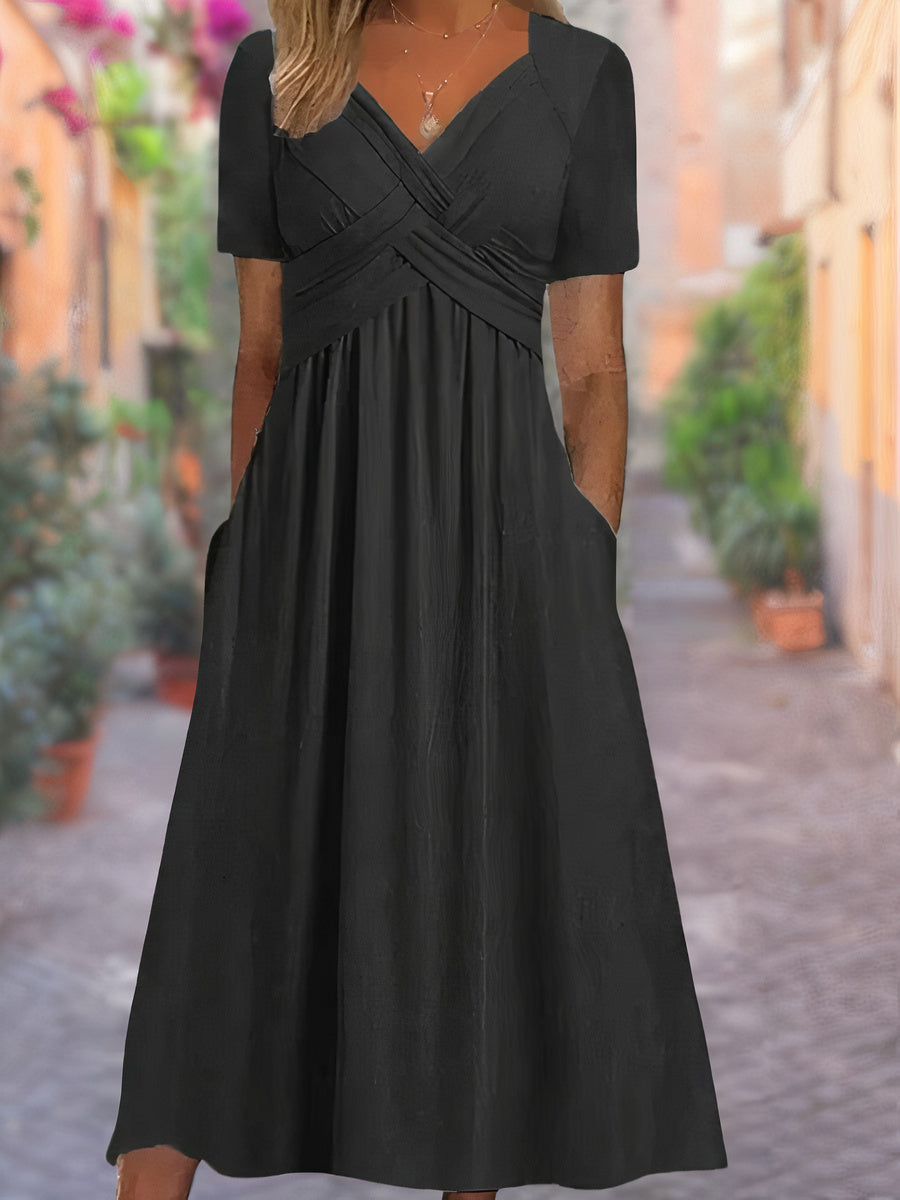 Elegante vestido de verano con cuello en V