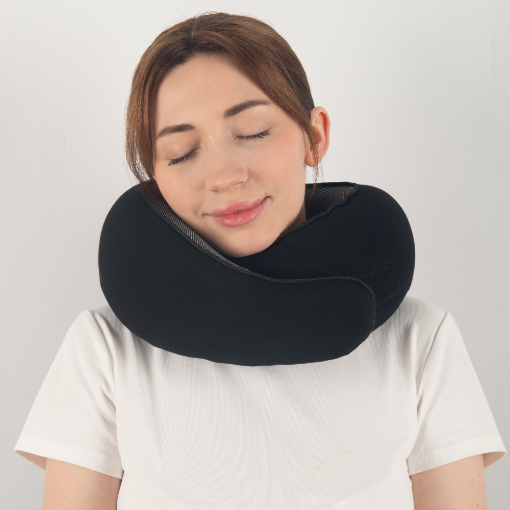 Almohada de Viaje de Espuma Viscoelástica con Soporte Ergonómico
