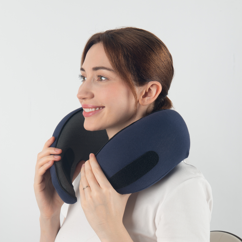 Almohada de Viaje de Espuma Viscoelástica con Soporte Ergonómico